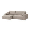 ECKSOFA Mit Schlaffunktion Ariel L, Cordstoff, Stoff Poso, Dunkelbeige, Links - Beige, Holz (250/142cm) - Kaiser Möbel
