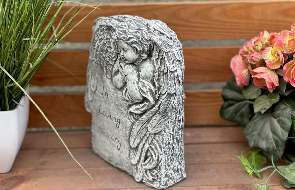 STEINFIGUR Engel In Loving Memory frostfest Steinguss Stein - Grau, Stein (19/25/8cm) - stoneandstyle