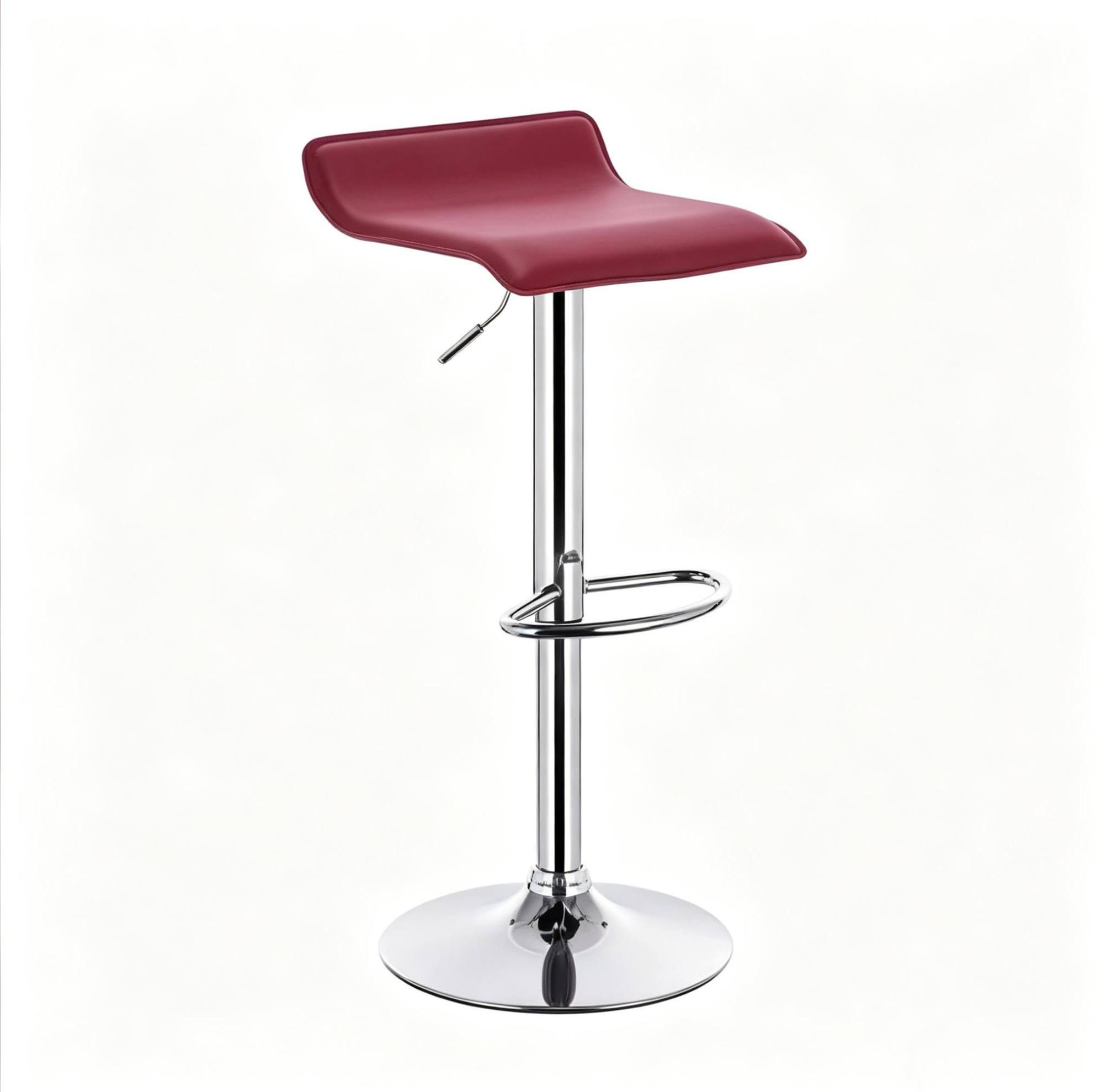 BARHOCKER 62–84 cm höhenverstellbar, 360 Grad drehbar, Weinrot - Weinrot, Metall (39/84/38.5cm) - MIVRAY