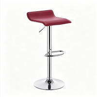 BARHOCKER 62–84 cm höhenverstellbar, 360 Grad drehbar, Weinrot - Weinrot, Metall (39/84/38.5cm) - MIVRAY
