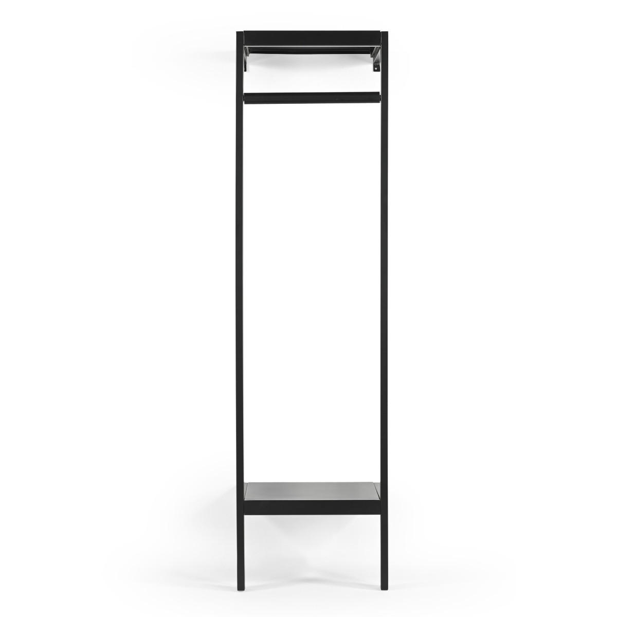 GARDEROBE aus Metall 50x40x185cm, schwarz - Schwarz, Metall (50/185/40cm) - Giga Meubel