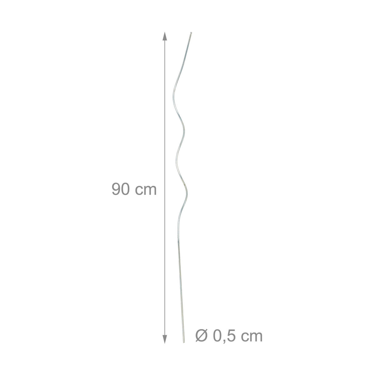 10XSPIRALSTAB - Silberfarben, Metall (3/90/3cm) - Relaxdays