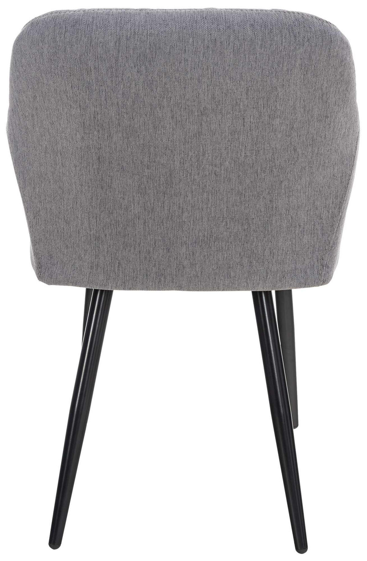 ARMLEHNENSTUHL Stoff grau - Schwarz/Grau, Textil/Metall (47/84/44cm) - CLP