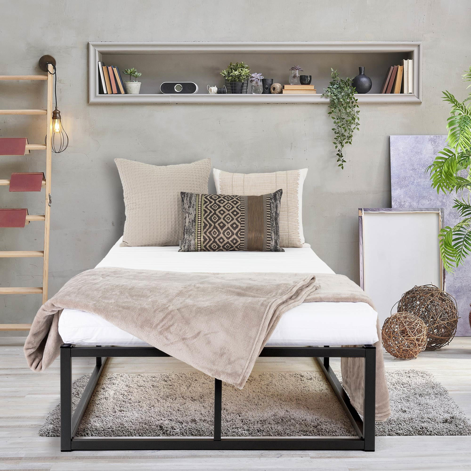 METALLBETT 200/90 cm - Schwarz, Metall (90/200cm) - ML-DESIGN
