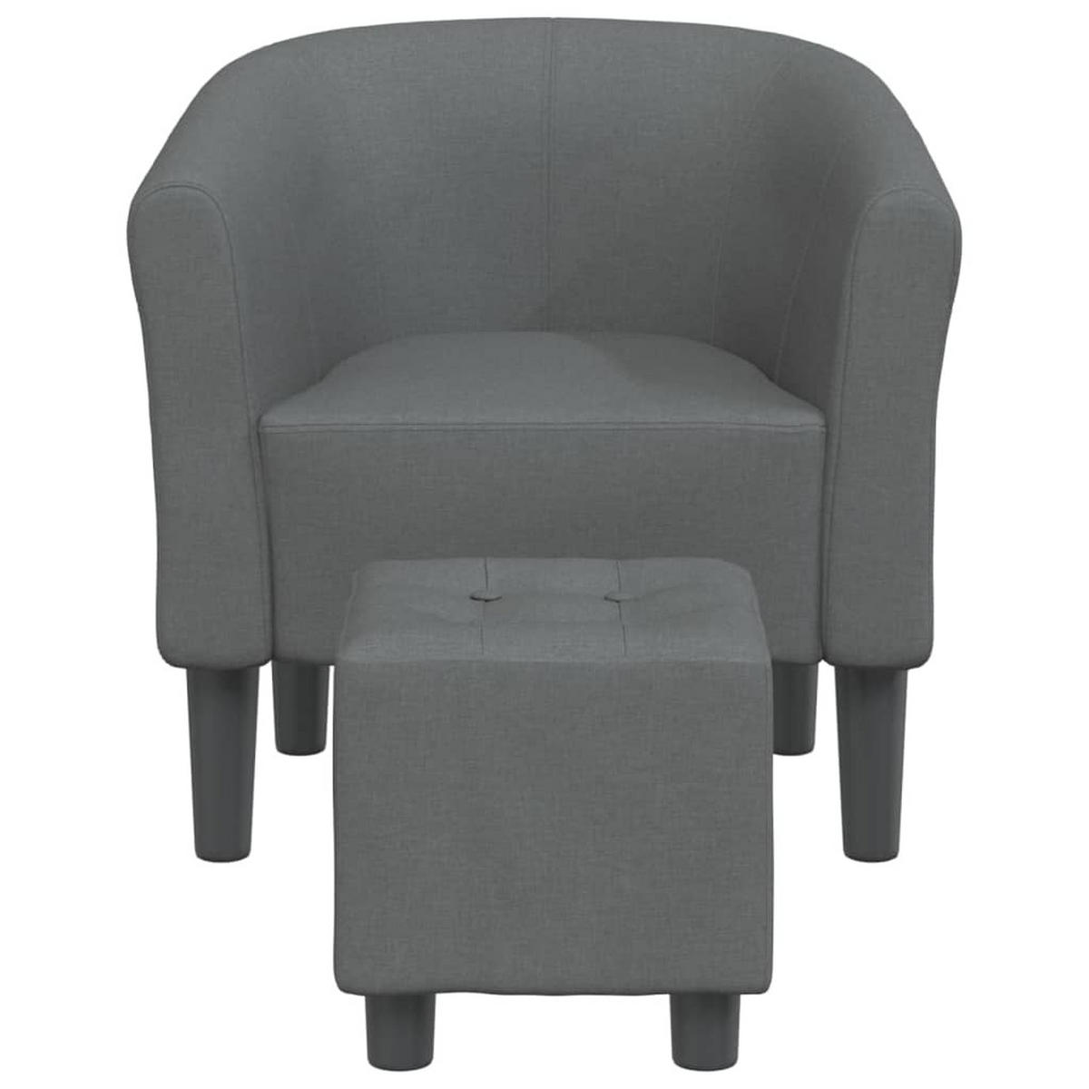 CLUBSESSEL Atmungsaktives Material 70/56/68 cm Grau Stoff - Grau, Textil (56/68/70cm) - vidaXL