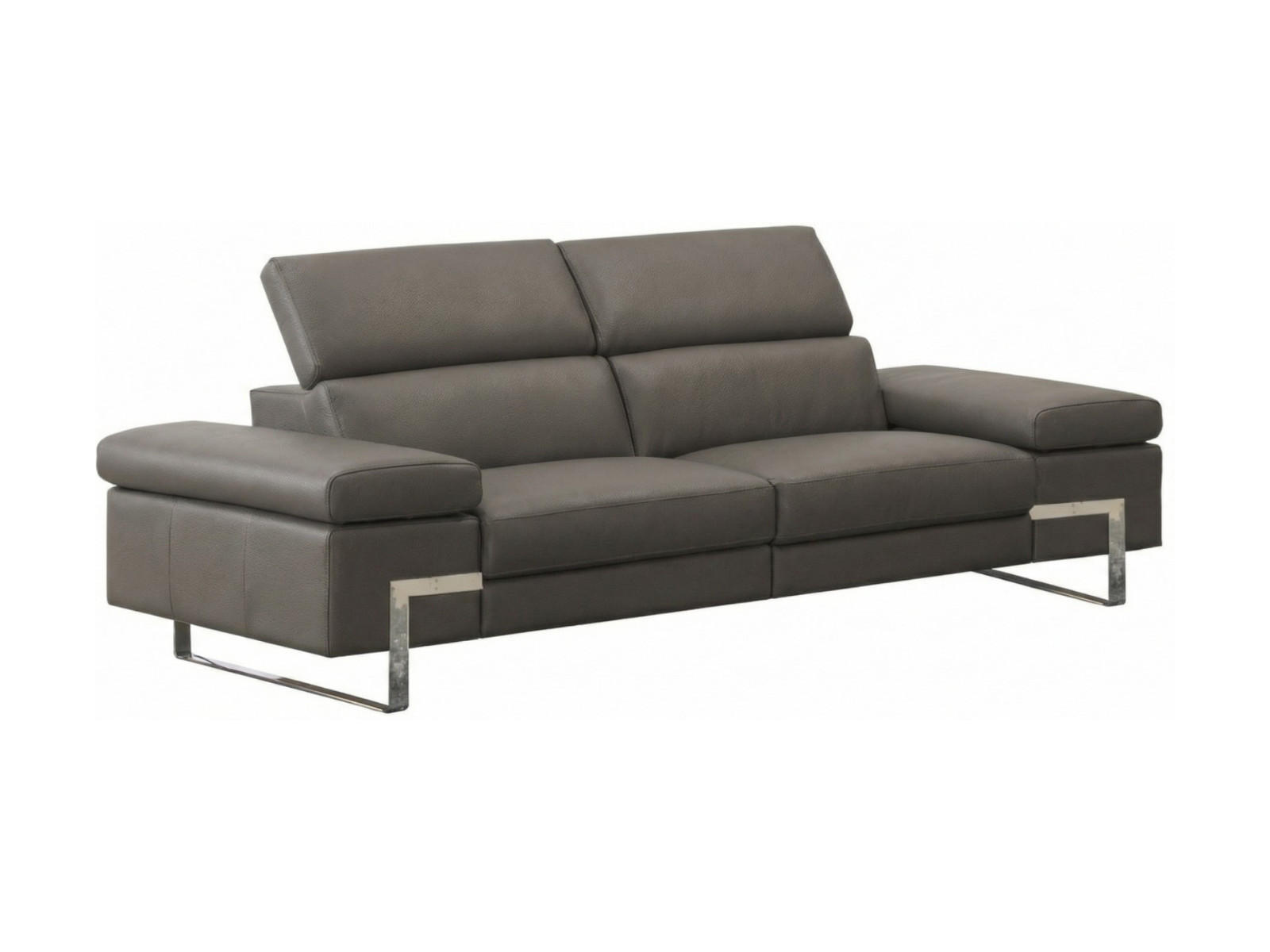 3-SITZER Sofa Opera Echtleder Greige - Greige, Leder/Metall (223/75/109cm)