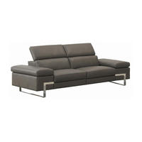3-SITZER Sofa Opera Echtleder Greige - Greige, Leder/Metall (223/75/109cm)