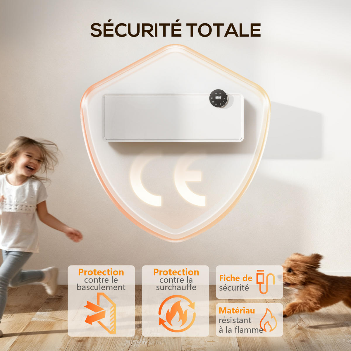 HEIZLÜFTER DE-17064 PTC 1000/2000 W Wandmontage Weiß - Weiß, Kunststoff (18.7/12.3/54cm) - ComfortXL