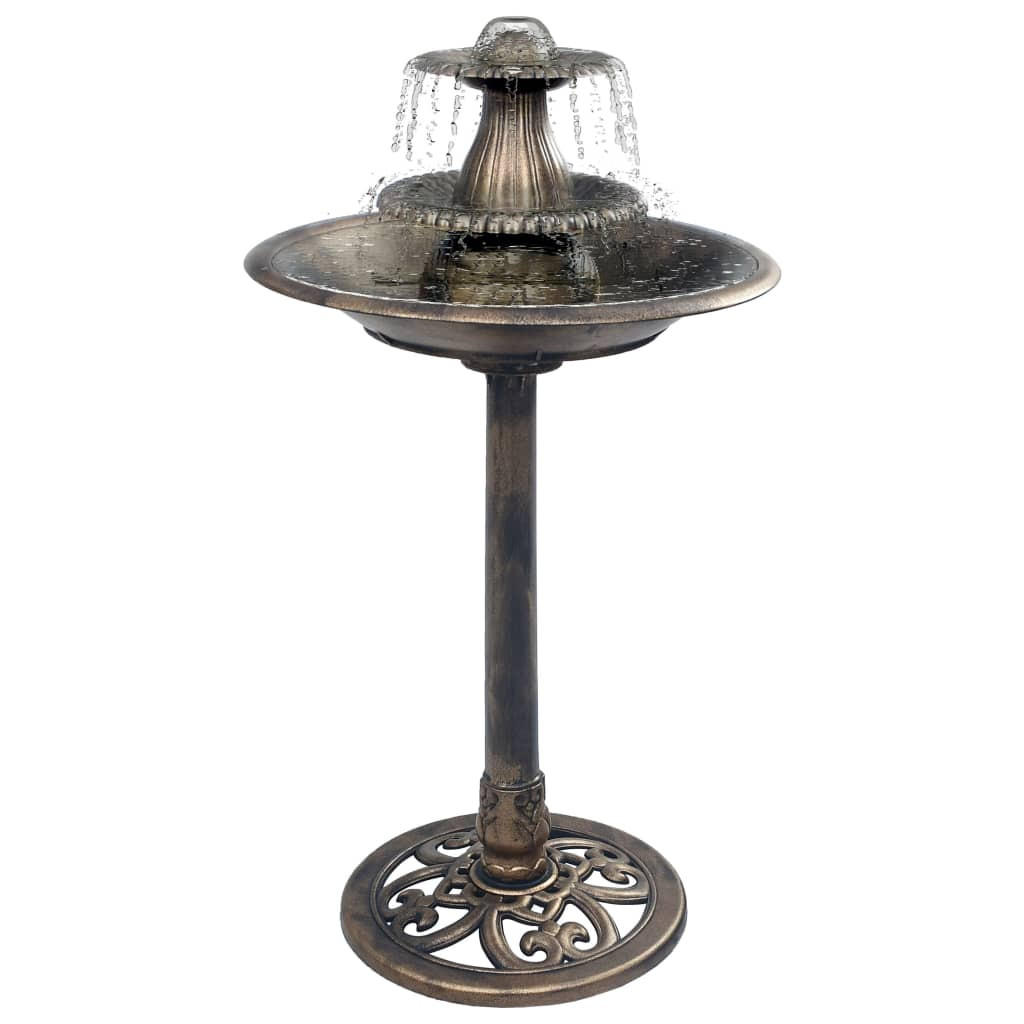 VOGELBAD Mit Springbrunnen Bronzen 50/91 Cm Kunststoff - Bronzefarben, Kunststoff (50/91/50cm) - vidaXL