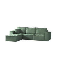 ECKSOFA Sande In Raven - Grün, Holzwerkstoff/Textil (292/192cm) - Fun Möbel