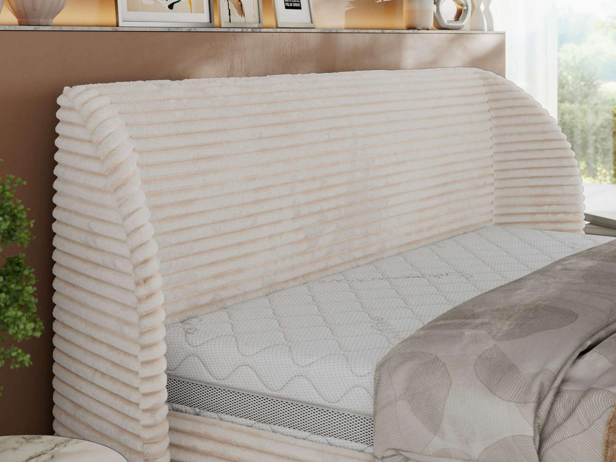 POLSTERBETT CAELA CLASSIC 180/200 - Beige Cord - Beige, Textil (180/200cm) - MKS