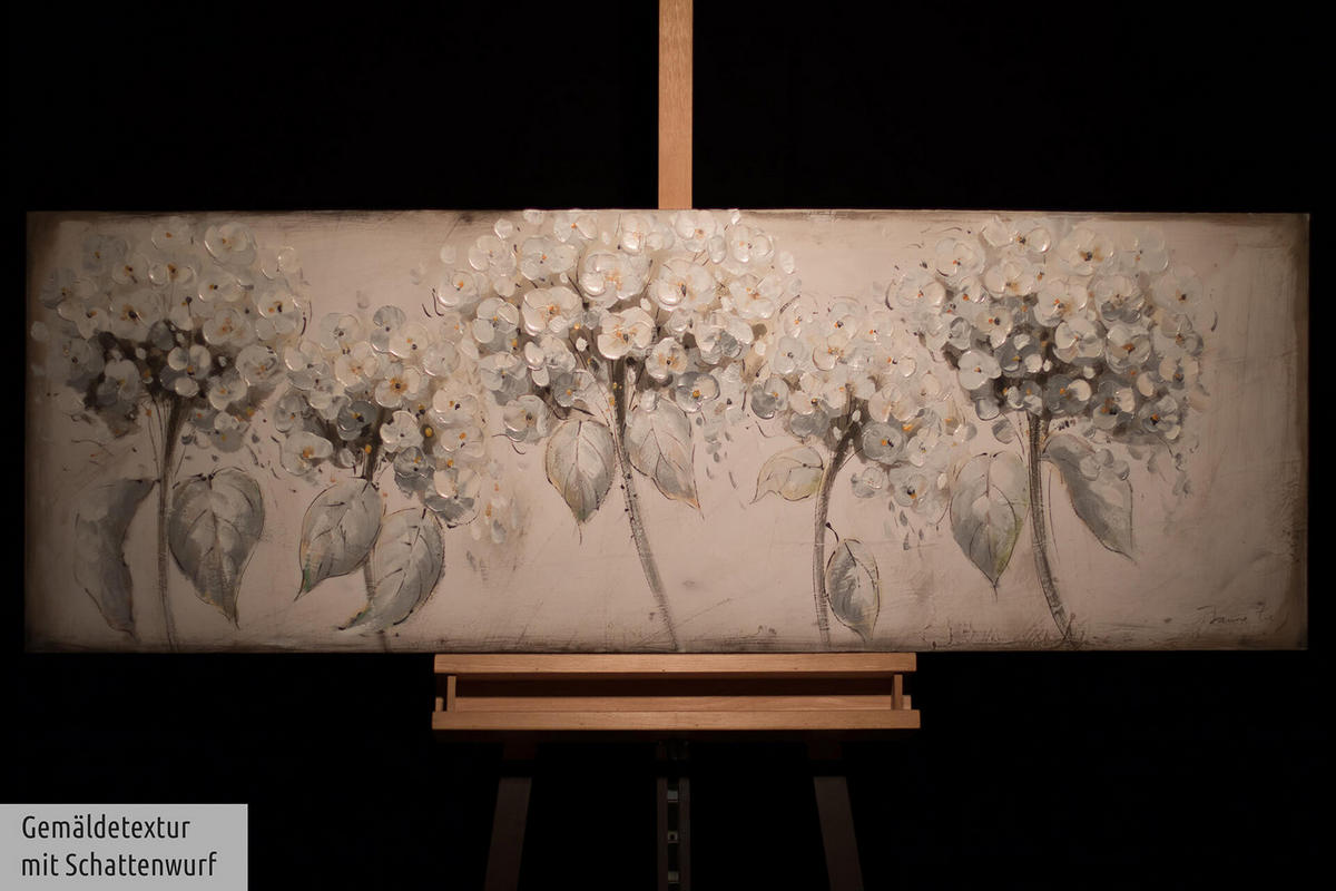 ACRYLBILD HANDGEMALT 150/50 cm - Weiß, Holz/Textil (150/50cm) - KUNSTLOFT