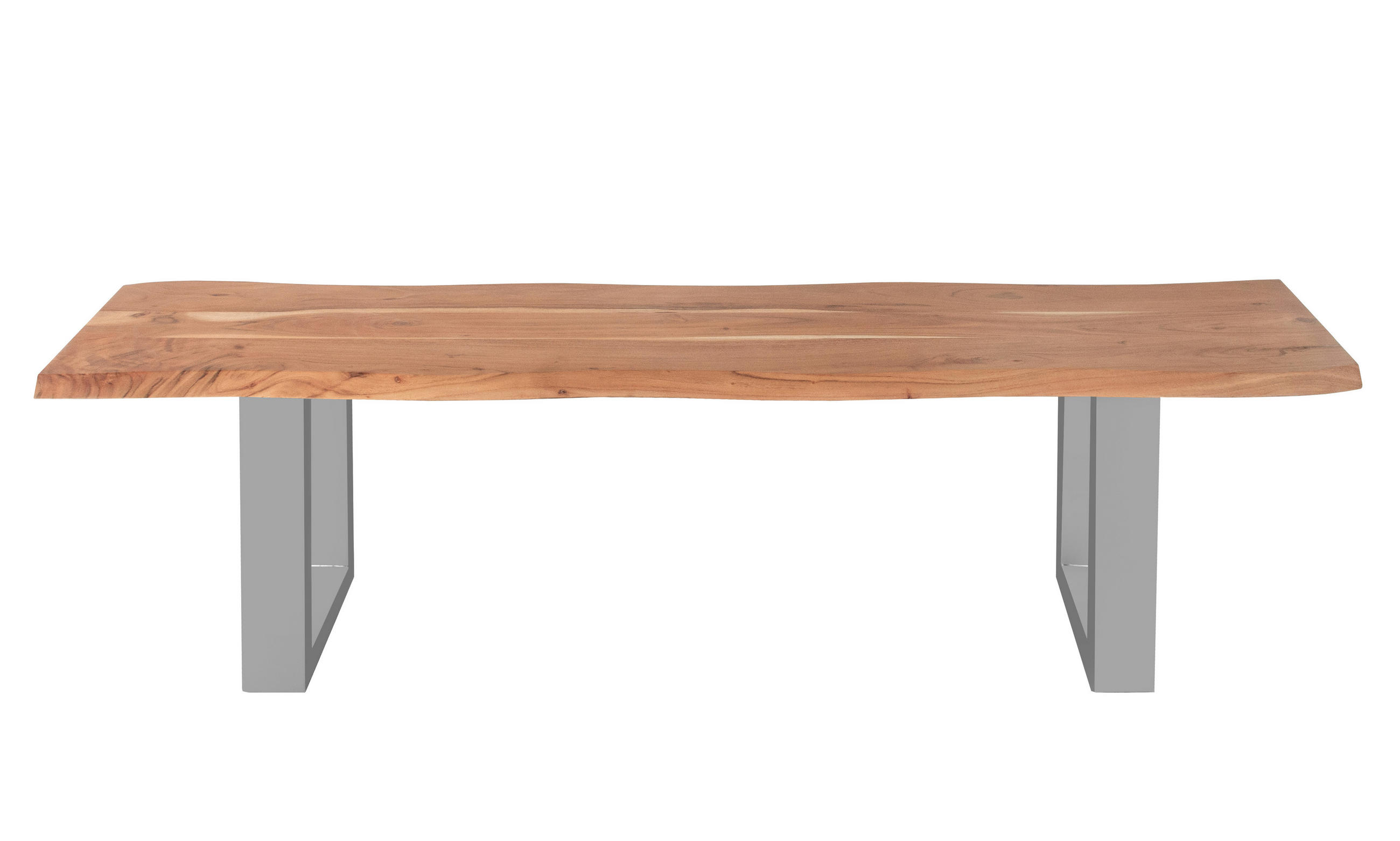 SITZBANK NOAH - Beige/Silberfarben, Holz/Metall (180/47/42cm) - SAM