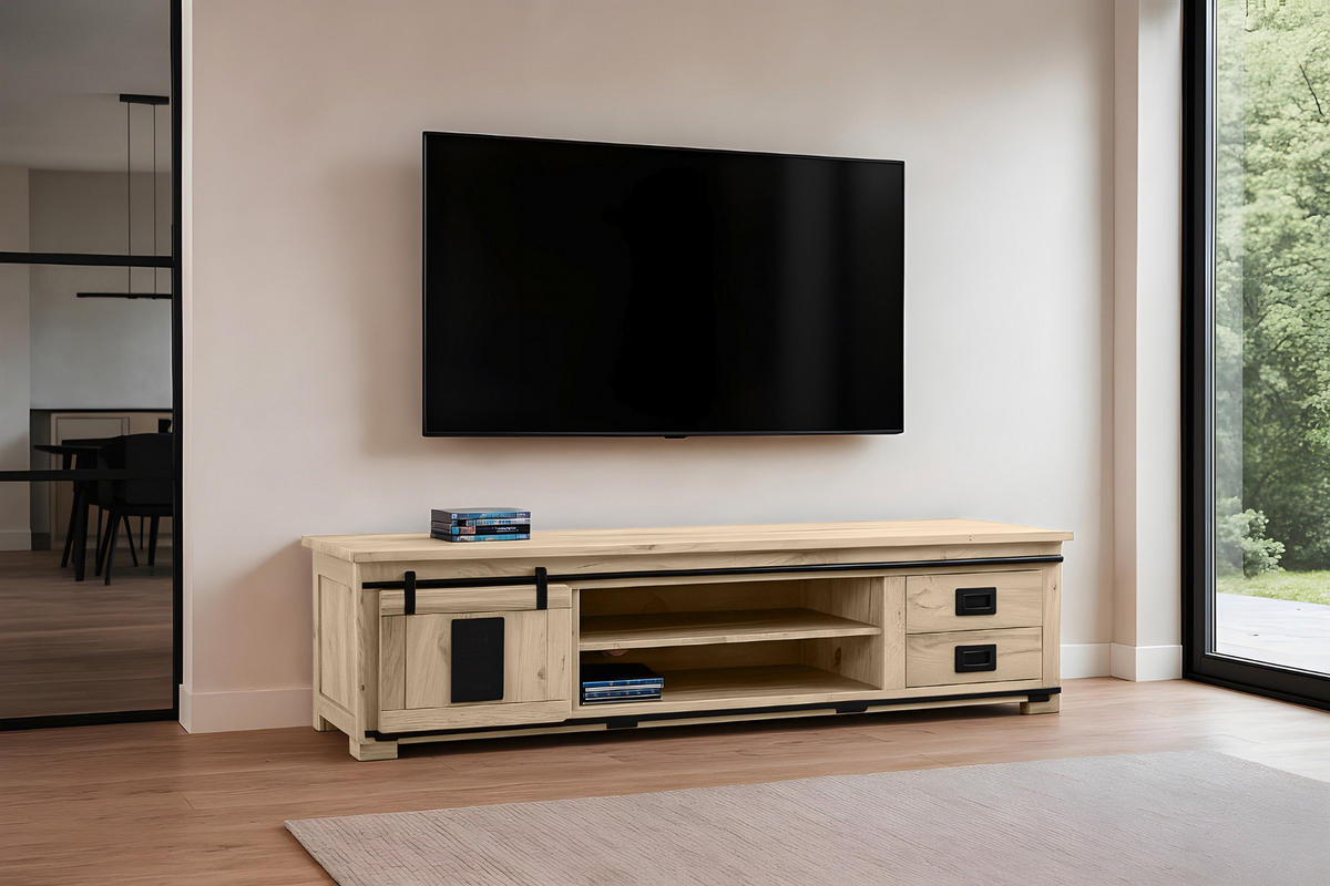 LOWBOARD LIBRO - Beige, Holz (200/50/55cm) - SAM