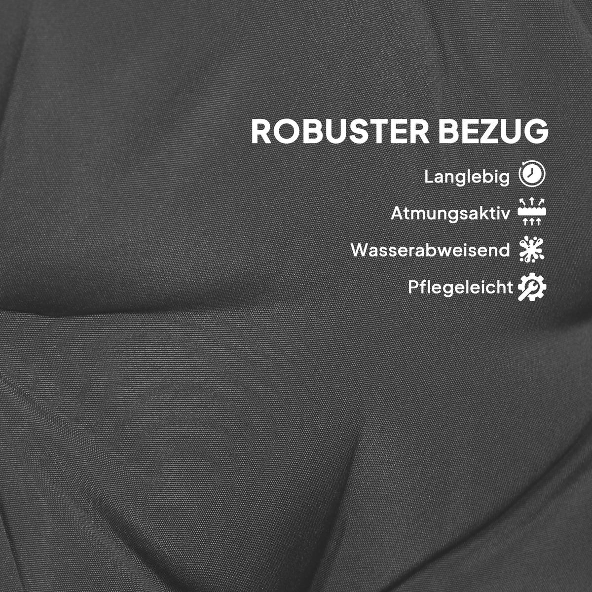 SITZKISSEN Rückenkissen Seitenkissen Dunkelgrau - Dunkelgrau, Kunststoff (100/8/170cm) - Outsunny