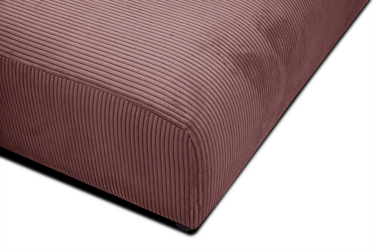 ECKSOFA TAUER 5-Sitzer, altrosa - Schwarz/Altrosa, Holzwerkstoff/Kunststoff (174/292cm) - Courtois Laville