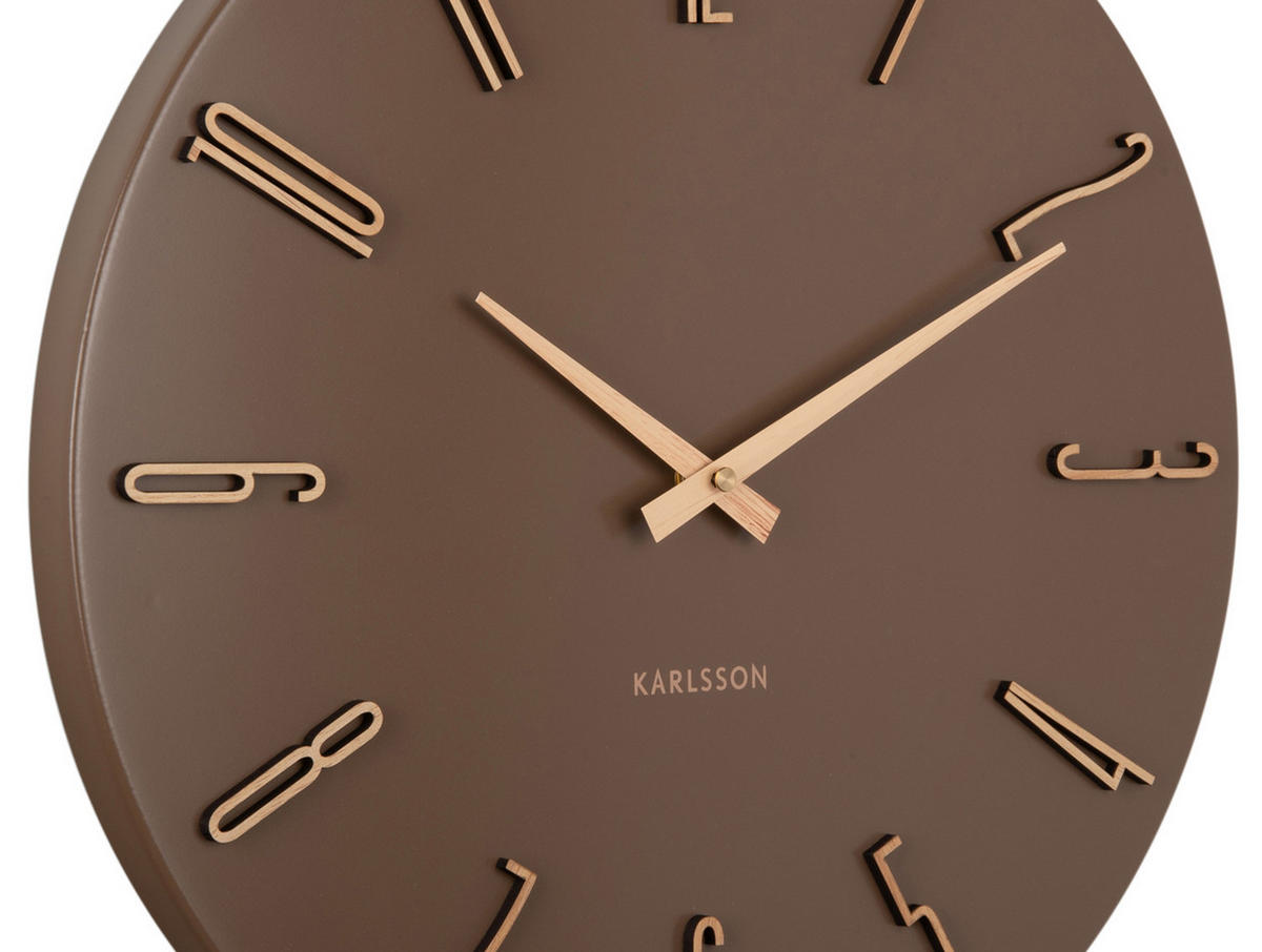 WANDUHR Esmerado Braun 2.1/40/40 cm - Braun, Metall (40/40/2.1cm) - Karlsson