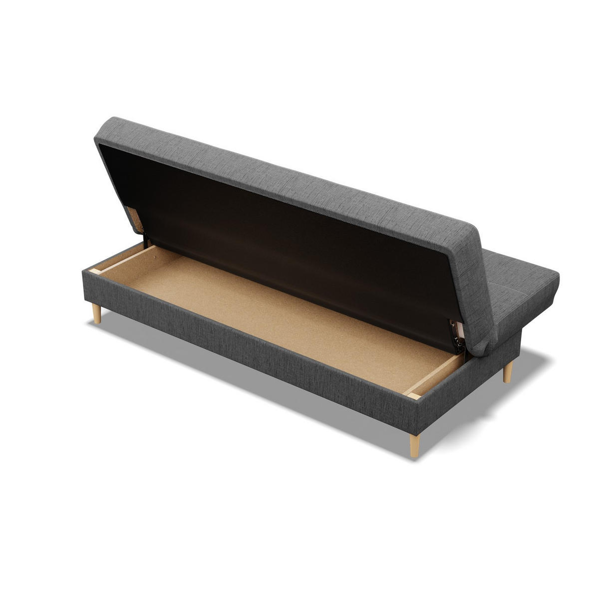 SOFA 3-SITZER MIT SCHLAFFUNKTION AVENTO Dunkelgrau - Dunkelgrau, Textil (93/96/200cm) - Mebligo