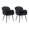 STUHL mit Armlehnen 2er-Set - Samt & Metall - Schwarz - LANSENA - Schwarz, Textil (65/81/56cm) - Pascal Morabito