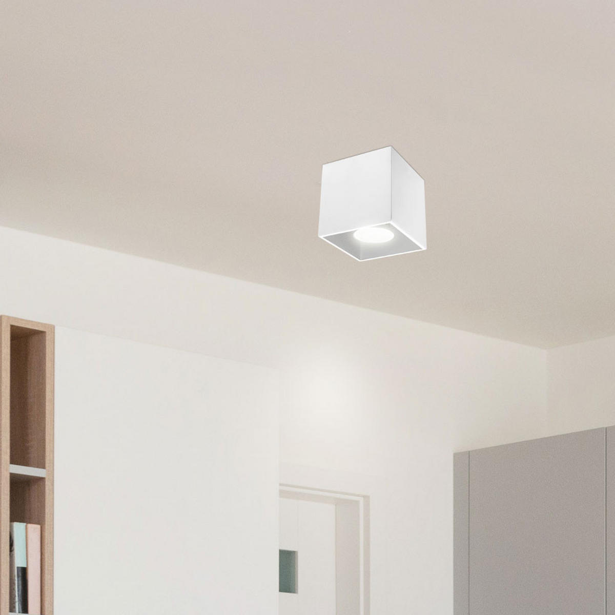 DECKENLEUCHTE Aluminium Weiß - Weiß, Metall (10/10/10cm)