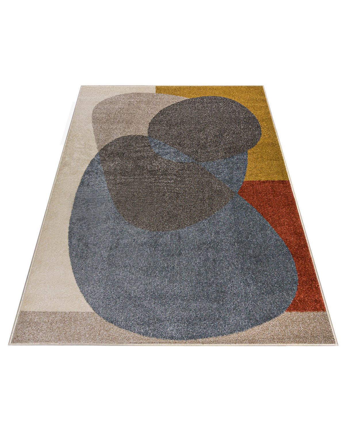 TEPPICH Beige Geometrisch In-Outdoor Pflanzlich Kurzflor Rechteckig 80 x 150 cm - Schieferfarben/Blaugrau, Textil (80/150cm) - Mazovia