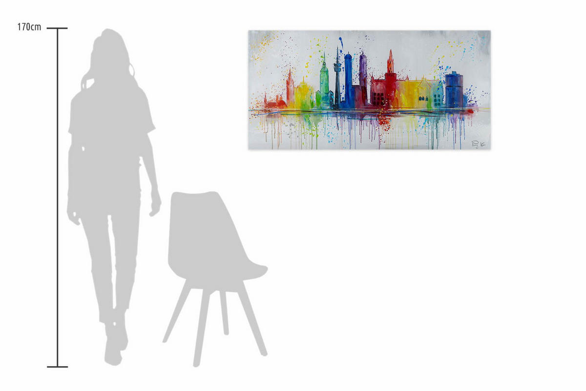ACRYLBILD HANDGEMALT 120/60 cm - Multicolor/Grau, Holz/Textil (120/60cm) - KUNSTLOFT