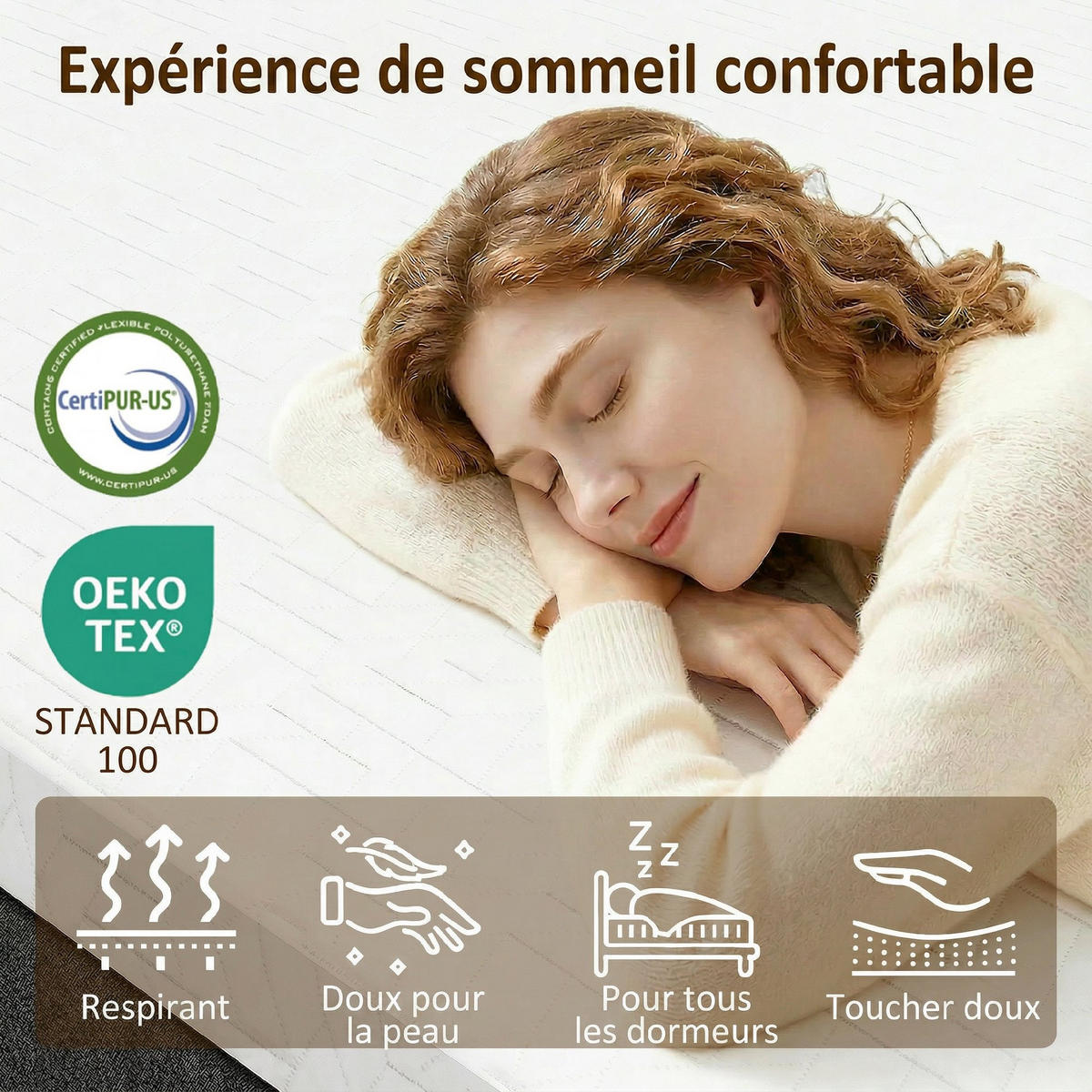MATRATZE 140/190 cm DE-18537 - Grau, Textil (140/190cm) - ComfortXL
