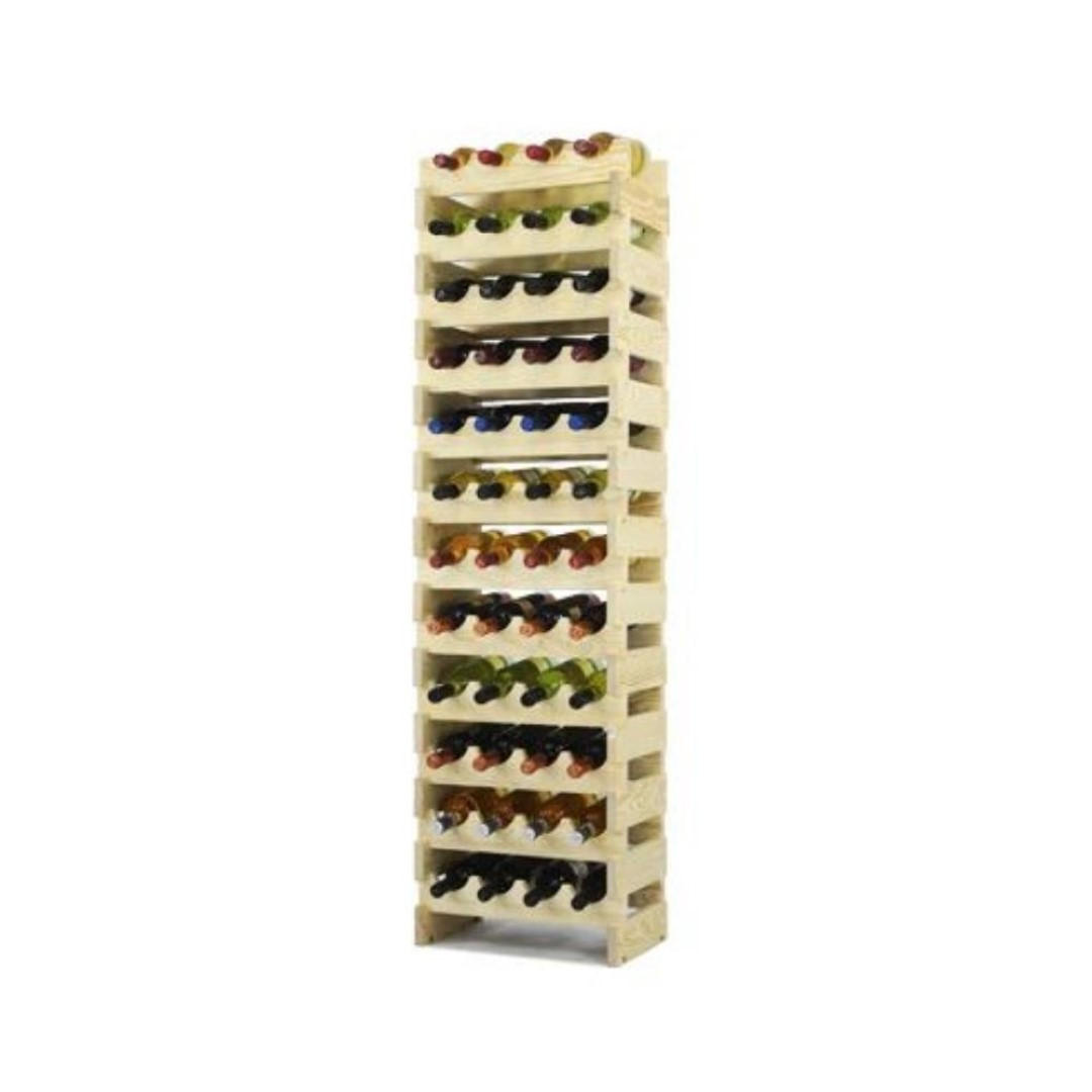 WEINREGAL Vinoteca Flex 134x47x29 cm 48 Flaschen Massives Kiefernholz Braun Geölt - Braun, Holz (47/134/29cm) - PROREGAL