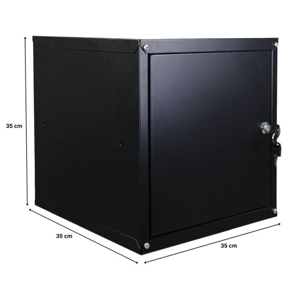 SCHLIESSFACHWÜRFEL Cubic HxBxT 35x35x35 cm Schwarz - Schwarz, Metall (35/35/35cm) - PROREGAL