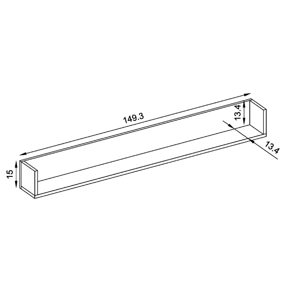 WANDREGAL ORVIETO POL, Eiche, Anthrazit - Eichefarben/Anthrazit, Holzwerkstoff (149.9/15/40cm) - Komodee