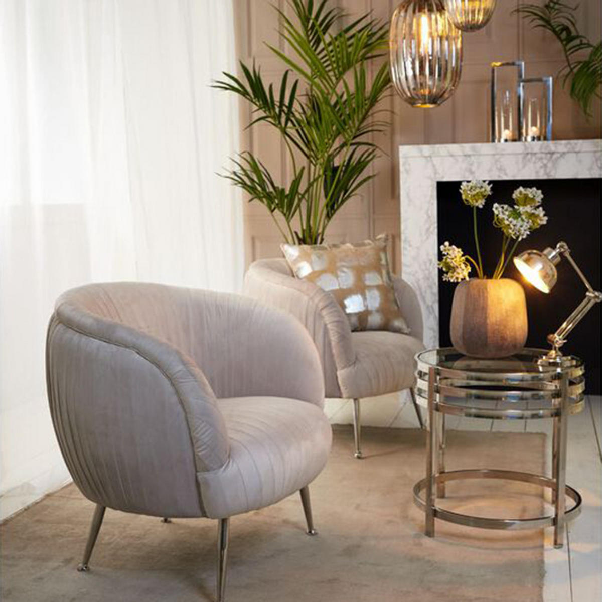 WINDLICHT JELCO 15x30 cm, Nickel/Glas, silber - Silberfarben, Glas (15/30/15cm) - Light & Living