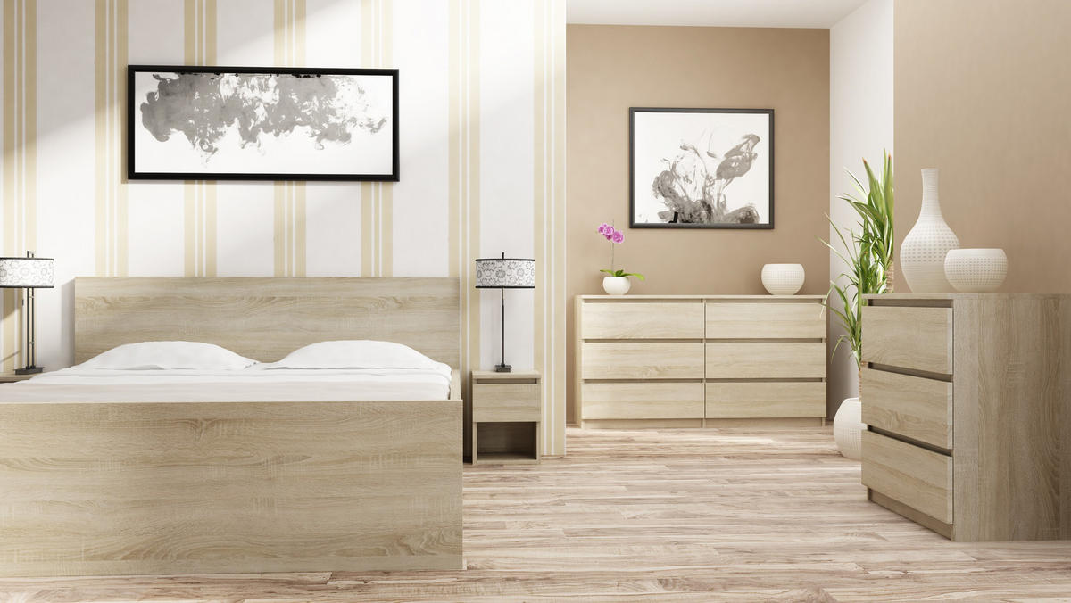 KOMMODE 4 SCHUBLADEN M4 - EICHE SONOMA - Sonoma Eiche, Holzwerkstoff (70/97/40cm) - CDF