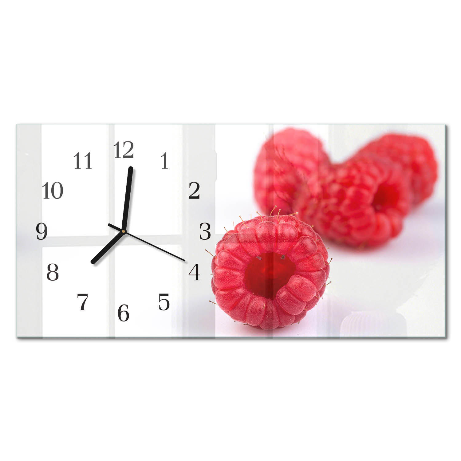 WANDUHR 60x30 cm - Sonnenuntergang - Rot, Glas (60/30/0.4cm) - TULUP