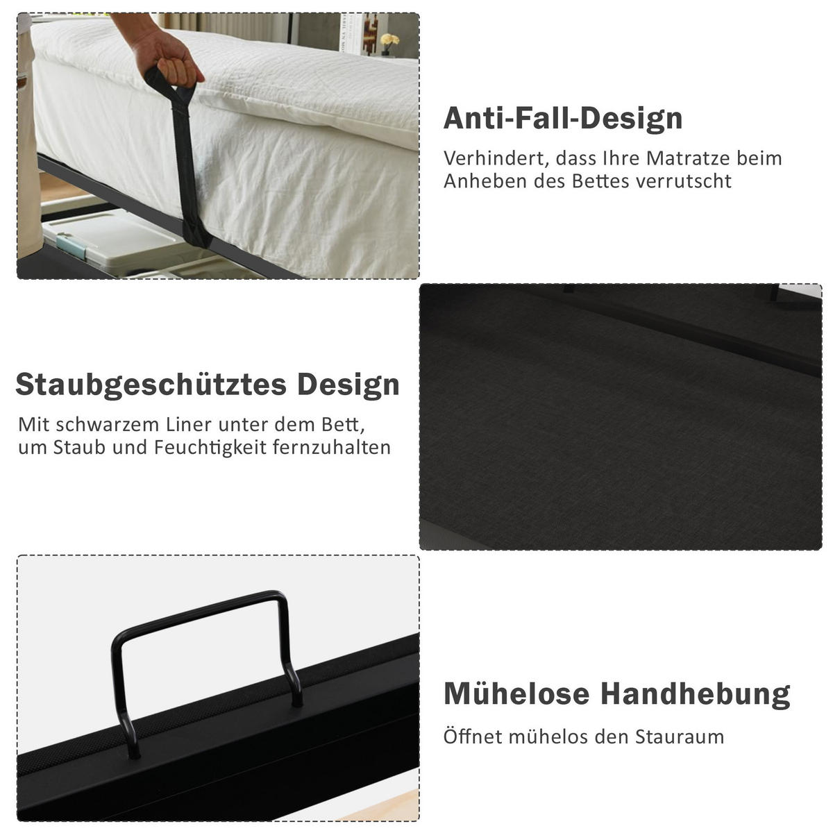 POLSTERBETT 140/200 cm Beige aus Baumwolle mit LED und Bettkasten - Beige, Textil (140/200cm) - OKMYHOME