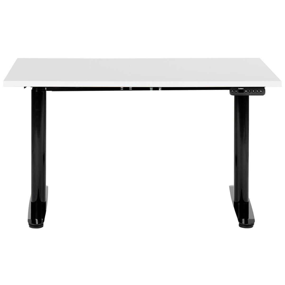 SCHREIBTISCH weißschwarz 120/72 cm elektrisch höhenverstellbar Destin IV - Schwarz/Weiß, Holz (72/120/67cm) - Beliani