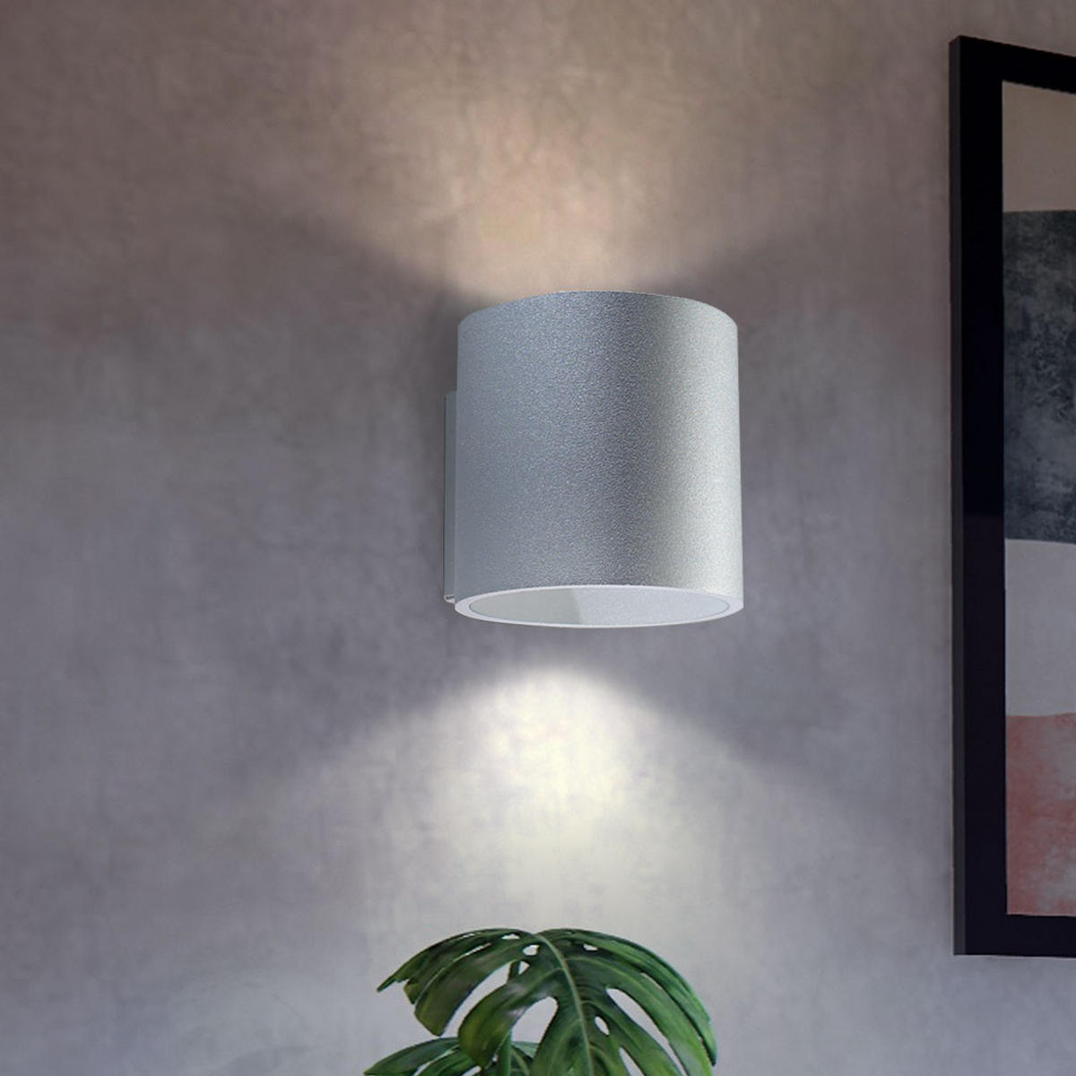 WANDLEUCHTE Aluminium Grau rund - Grau, Metall (12/12/10cm)