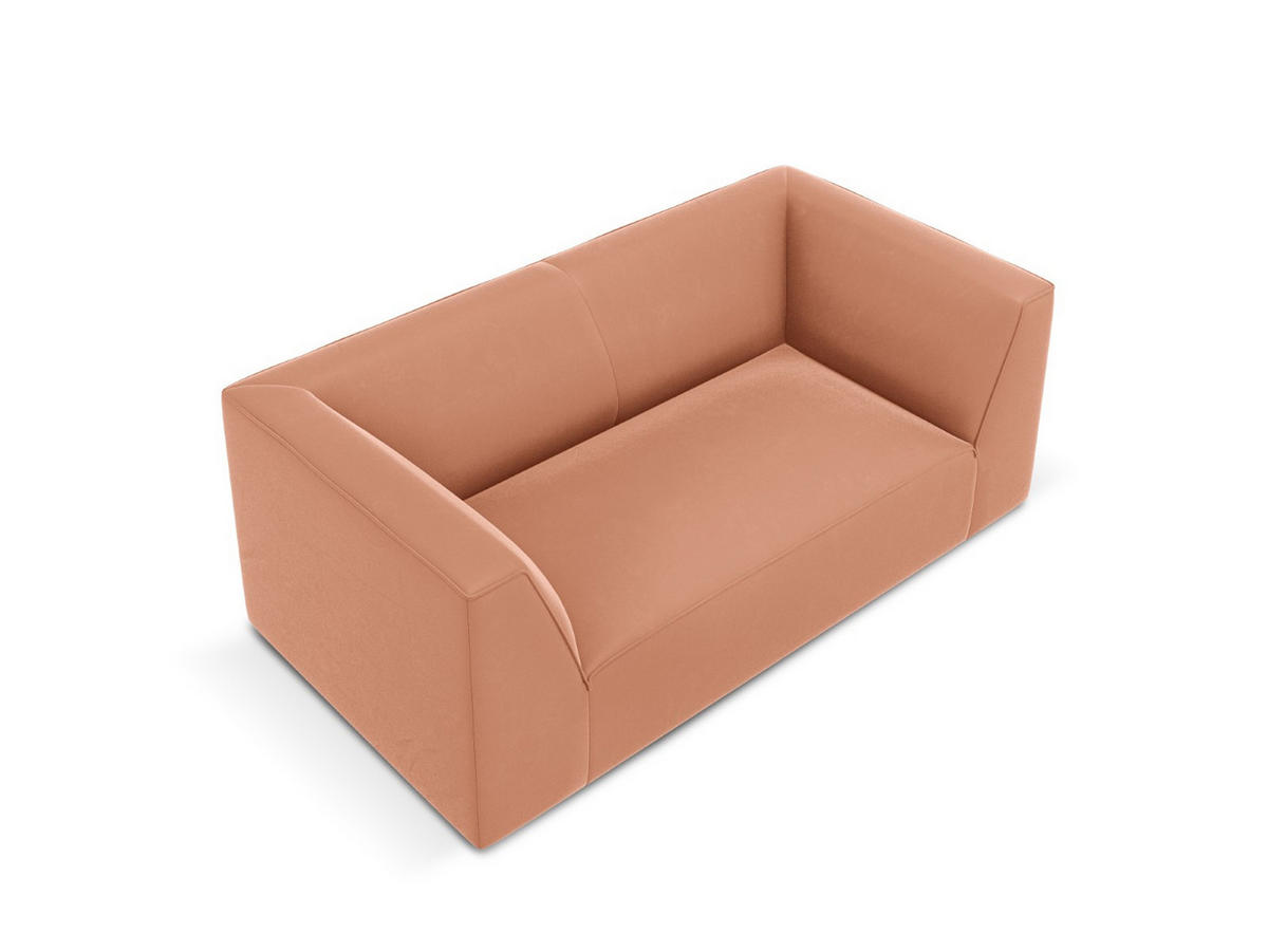 SOFA Ruby aus Samt rosa 2 Sitzplätze - Pink, Textil (93/69/174cm) - Micadoni
