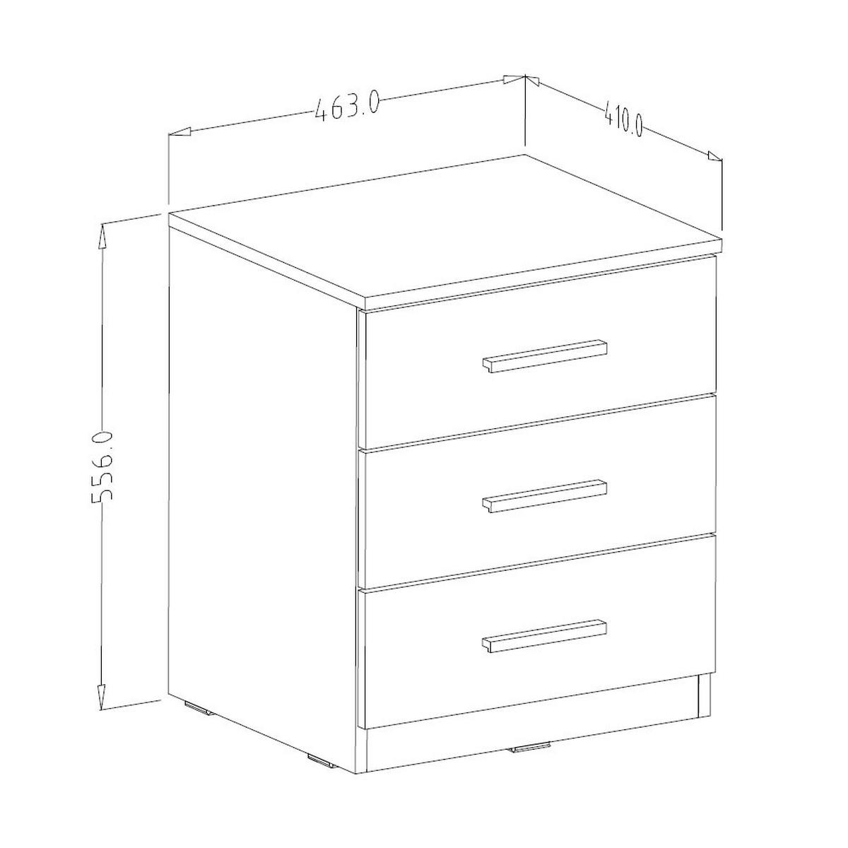 NACHTTISCH 2er-Set Granada Monastery Eiche / Schwarz Hochglanz 47 / 42 / 56 cm - Braun, Holz/Holzwerkstoff (47/56/42cm) - Feldmann-Wohnen