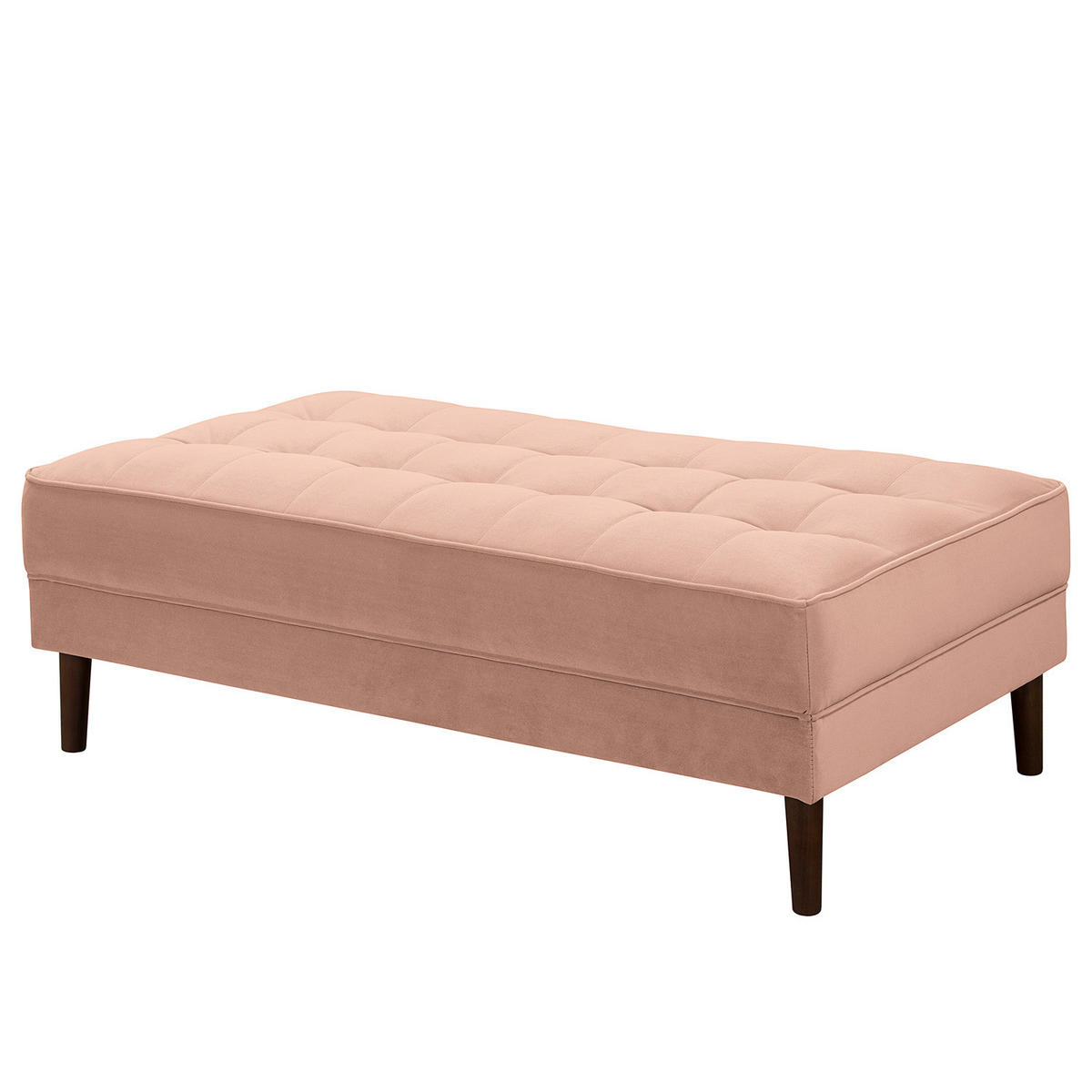 HOCKERBANK - Samt - Rosa, Birkenholz/Textil (124/43/69cm) - home24