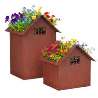 2-TLG.GARTENDEKO - Braun, Metall (28cm) - Relaxdays