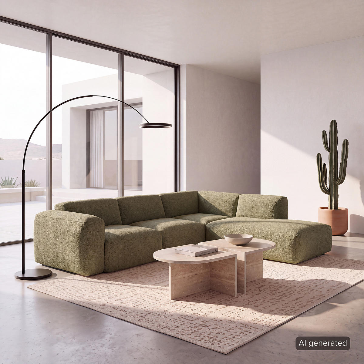 3-SITZER ECKSOFA mit Recamiere - Schwarz/Grün, Kunststoff/Textil (295/231cm) - home24