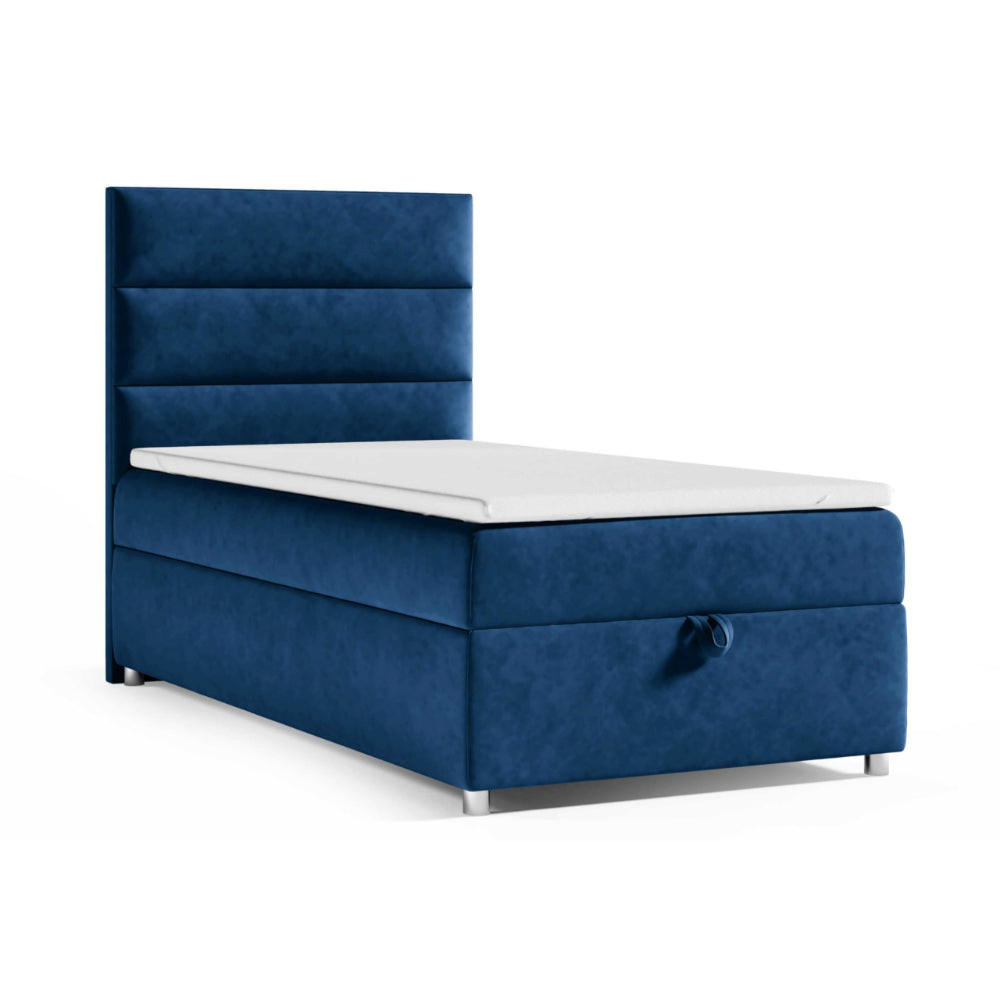 BOXBETT mit Bettkasten Trinity K4-SINGLE Bonellfederkern inkl. Topper - Blau, Holz/Holzwerkstoff (90/200cm) - Best For Home