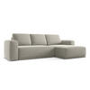 ECKSOFA mit Schlaffunktion Samt Stoff Creme - Perlmutt/Creme, Kunststoff/Textil (258/160cm) - Makamii