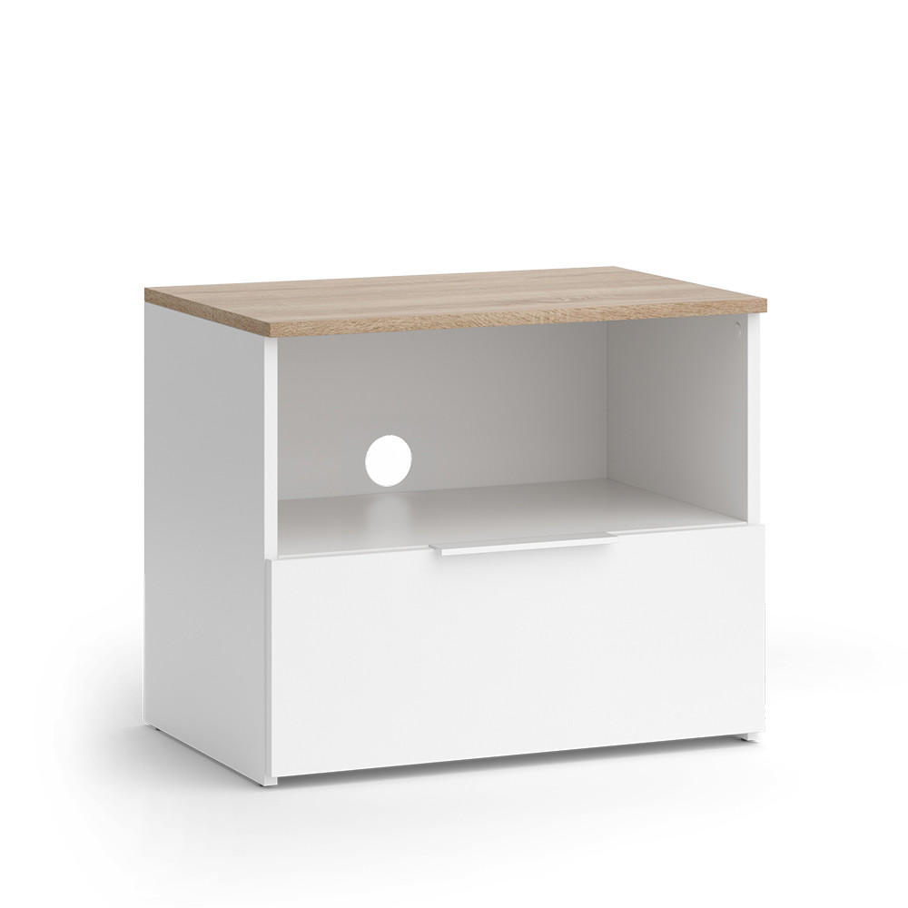 Vicco NÍZKÝ NÁBYTEK POD TELEVIZI Wido Bílá/Sonoma 60 x 50 cm se zásuvkou