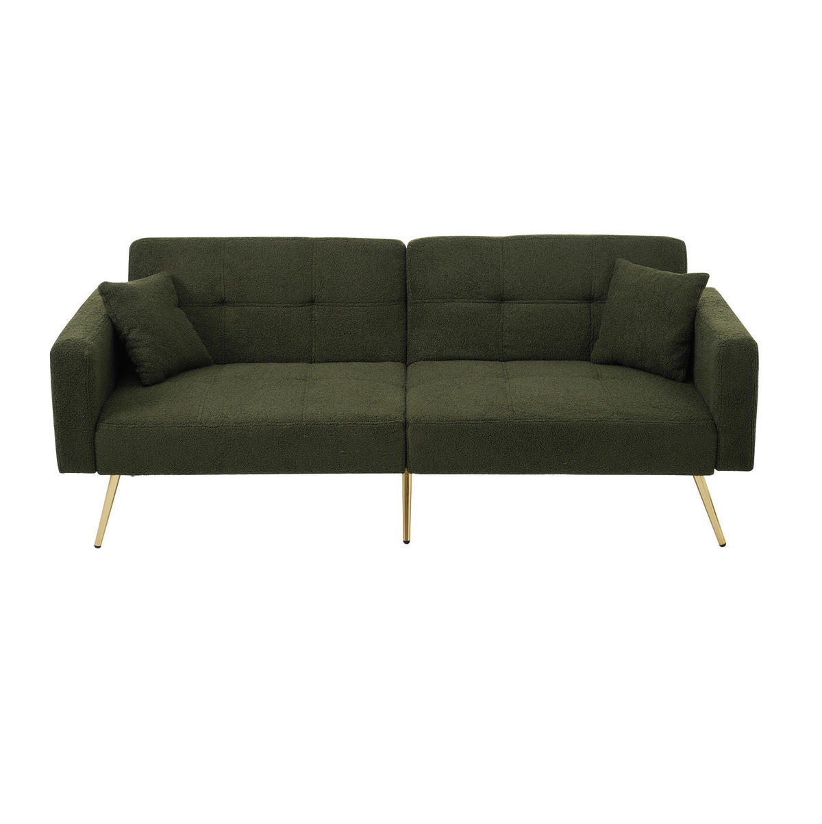 SCHLAFSOFA mit Bettfunktion 175 x 64 x 72 cm Antique Green - Grün, Kunststoff (175/72/65cm) - Meubliv