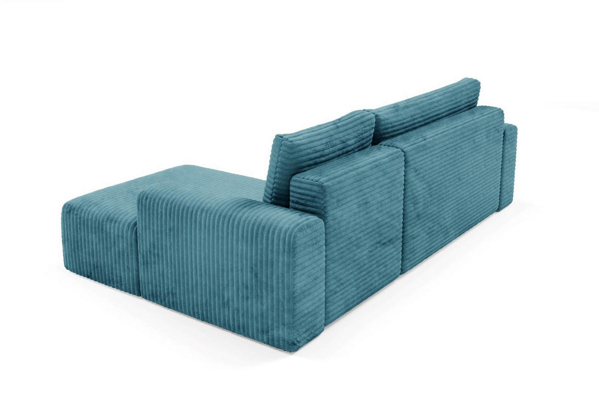 ECKSOFA mit Schlaffunktion Türkis - Blau, Textil (268/163cm) - Furnisell