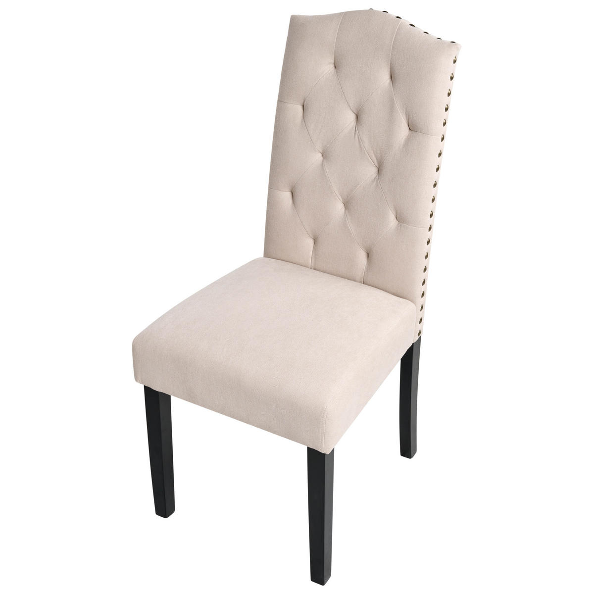 JÍDELNÍ ŽIDLE sada 2 ks čalounění Béžová Shirley - béžová, dřevo/textil (46/103/60cm) - Beliani