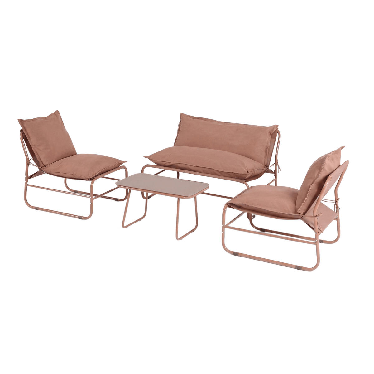 GARTENSET Braun 45/79/44 cm 4er-Set - Braun, Metall - Mobili Rebecca