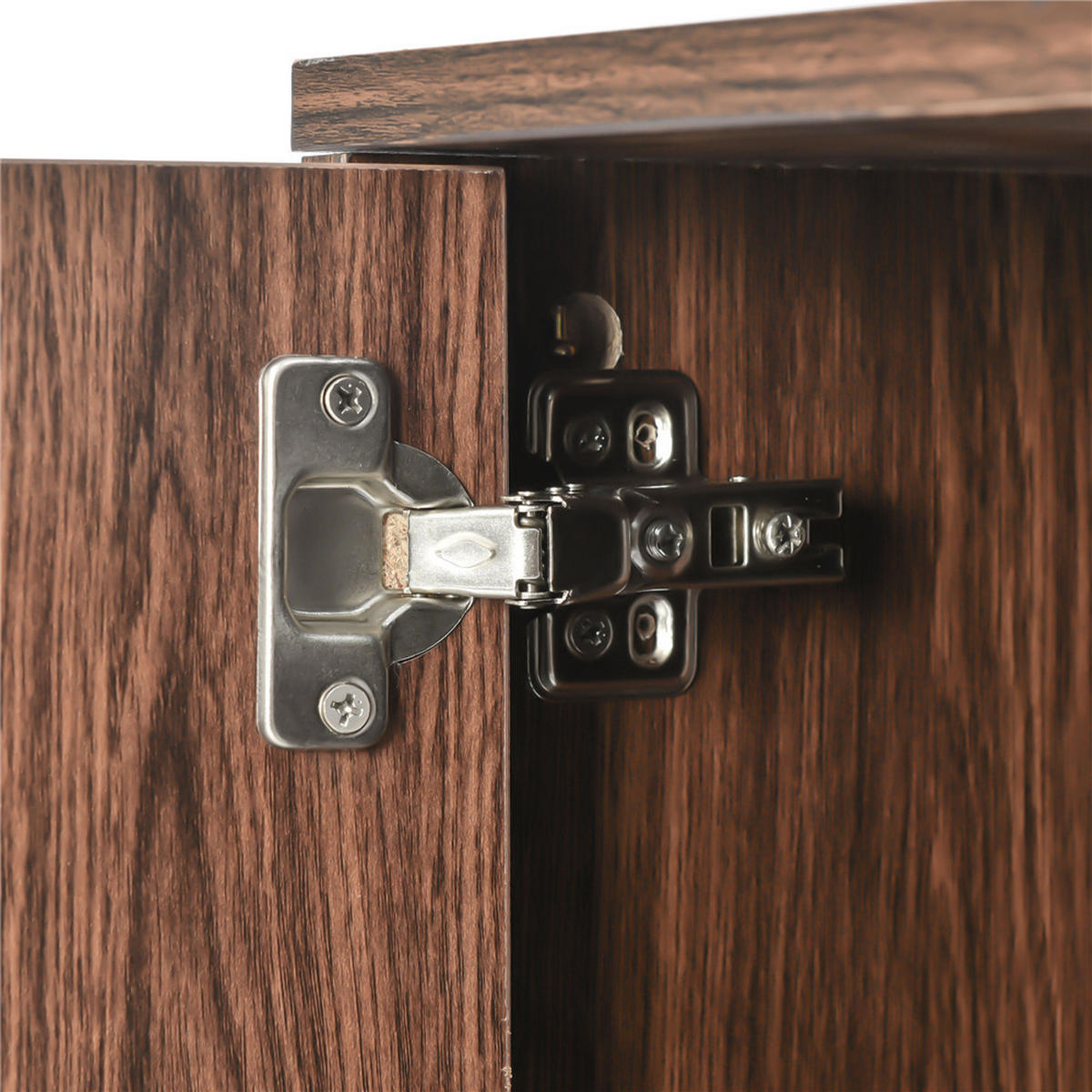 SIDEBOARD 120/76,5/38 cm mit 3 Türen Massivholzfurnier Gold Griffe - Braun, Holz (120/76.5/38cm) - Kaket