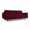 3-SITZER SOFA mit Schlaffunktion Samt Stoff Rot - Bordeaux/Rot, Textil/Metall (230/86/105cm) - LaMiaSofa